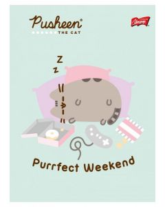 Zeszyt A5 32 kartki linia podwójna dwukolorowa Purrfect Weekend Sleep Pusheen Unipap
