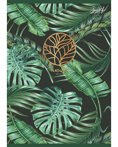 Zeszyt A5 60 kartek linia Monstera Ciemna Tropical Leaves Unipap