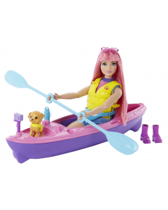Lalka Barbie Zestaw Kemping Daisy z kajakiem HDF75 Mattel