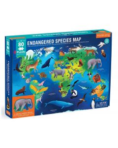 Puzzle edukacyjne Zagrożone gatunki z elementami w kształcie zwierząt 80 elementów MP74850 Mudpuppy