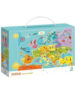 Puzzle Mapa Europy 100 elementów DOP300124 Dodo