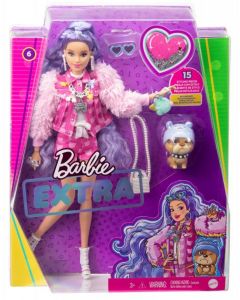 Lalka Barbie Extra Moda z akcesoriami Nr 6 Fioletowe włosy GXF08 Mattel