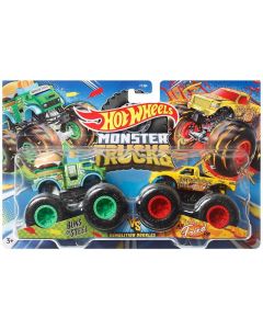 Hot Wheels Monster Trucks 2-pak Demolition Doub Buns of Steel vs All Fried Up 1 1:64 HLT64 Mattel