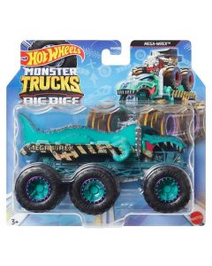 Hot Wheels Monster Trucks Big Rigs - 6-kołowa ciężarówka Mega-Wrex 1:64 HWN87 Mattel