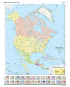 Ameryka Północna i Środkowa - ścienna mapa polityczna Meridian