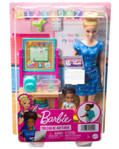 Lalka Barbie Nauczycielka zestaw z akcesoriami HCN19 Mattel