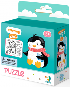Puzzle 16 elementów + kolorowanka Pingwinek DOP300122 Dodo