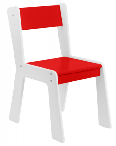 Krzesło drewniane bielone rozmiar 1 czerwone