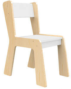 Krzesełko drewniane bielone rozmiar 0 popiel