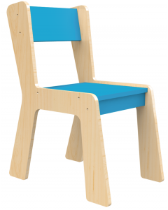 Krzesło drewniane bielone rozmiar 0 niebieskie