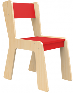 Krzesełko drewniane rozmiar 0 czerwone
