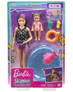 Lalka Barbie Skipper Opiekunka z bobaskiem i basenem GRP39 Mattel