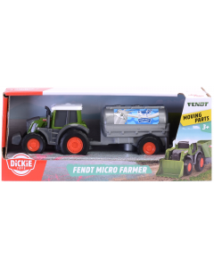 Pojazd rolniczy traktor Fendt i cysterna do mleka 18 cm 203732002 Farm Dickie Toys