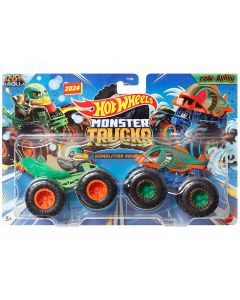 Hot Wheels Monster Trucks 2-pak Demolition Doub Duck n' Roll vs Piran-Ahhhh 1:64 HWN54 Mattel