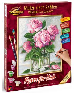 Malowanie po numerach 4 róże w wazonie 609240828 Schipper