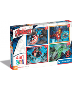 Puzzle 4w1 SuperColor Avengers 21525 Clementoni