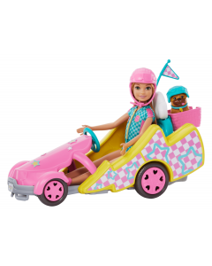 Lalka Barbie w gokarcie Stacie pojazd filmowy HRM08 Mattel
