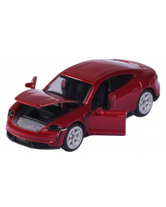 Auto metalowe Deluxe Porsche Taycan Turbo czerwone 212053153 Majorette