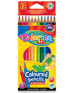 Kredki ołówkowe 12 kolorów heksagonalne Colorino