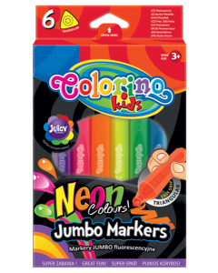 Flamastry 6 kolorów trójkątne Jumbo fluorescencyjne Neon Colorino