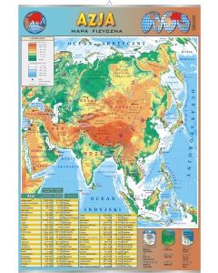 Mapa Azji - plansza dydaktyczna