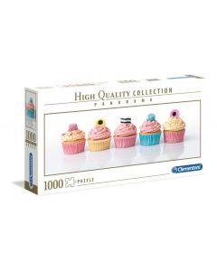 Puzzle 1000 elementów Panorama HQ Cupcakes 39425 Clementoni