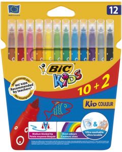 Flamastry Kid Couleur 10 kolorów + 2 kolory BIC