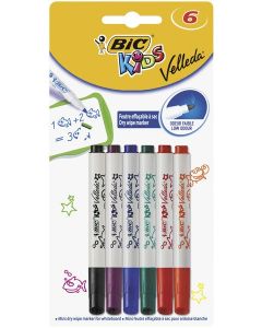 Markery suchościeralne 6 kolorów Mini Velleda BIC