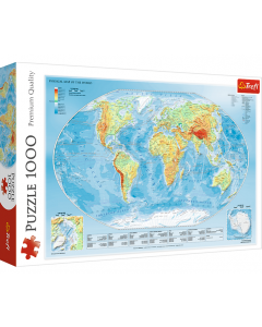 Puzzle 1000 elementów Mapa fizyczna świata 10463 Trefl