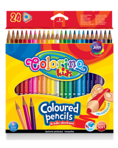 Kredki ołówkowe 24 kolory trójkątne Colorino kids
