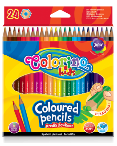 Kredki ołówkowe 24 kolory heksagonalne Colorino