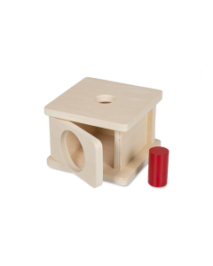 Drewniane pudełko z małym cylindrem