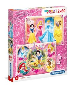 Puzzle 2x60 elementów Disney Princess 07133 Clementoni