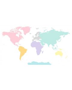 Naklejka ścienna Mapa świata XL - pastelowa