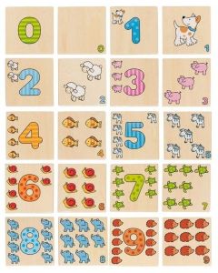 Drewniana gra Memo Zwierzęta i ich liczby 56806 Goki