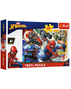 Puzzle 60 elementów Waleczny Spider-Man 17311 Trefl