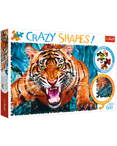 Puzzle Crazy Shapes 600 elementów Oko w oko z tygrysem 11110 Trefl