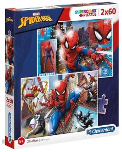 Puzzle Supercolor 2x60 elementów Spider-Man 21608 Clementoni