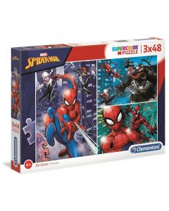 Puzzle Supercolor 3x48 elementów Spider-Man 25238 Clementoni