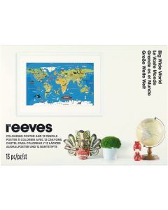 Plakat do kolorowania Big Wide World + 12 kredek Reeves