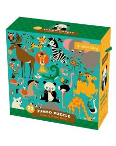 Puzzle podłogowe JUMBO Zwierzęta Świata 25 elementów 35103 Mudpuppy