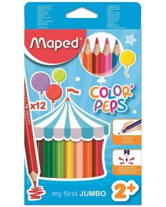 Kredki Colorpeps Jumbo ołówkowe trójkątne 12 sztuk 834010 Maped