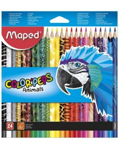 Kredki Colorpeps Animals ołówkowe trójkątne 24 sztuki 832224 Maped