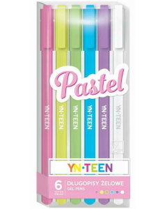 Długopisy żelowe 6 kolorów Pastel YN TEEN Interdruk