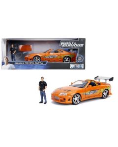Auto metalowe Toyota Supra Orange z figurką Briana Szybcy i Wściekli 1:24 253205001 Jada