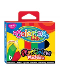 Plastelina 6 kolorów kwadratowa Colorino Kids