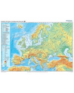 Mapa fizyczna Europy z elementami ekologii - mapa ścienna 160x120cm