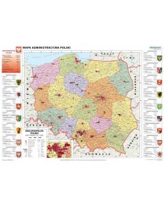 Mapa administracyjna Polski 200x150cm