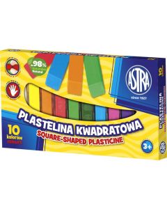 Plastelina kwadratowa 10 kolorów Astra
