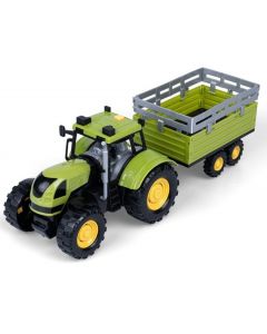 Agro pojazdy - Traktor zielony z przyczepą 71011 Dumel